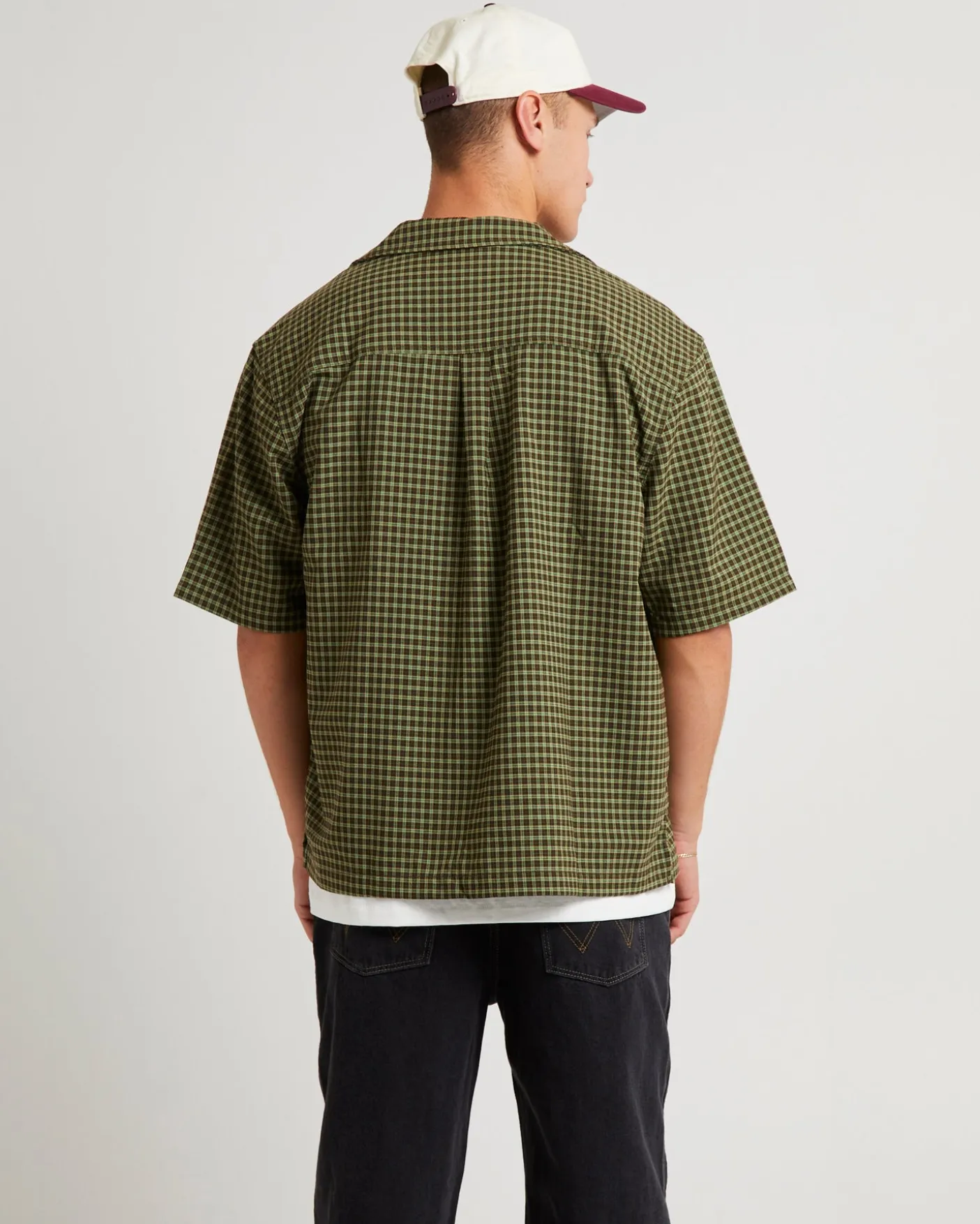 Box Resort Shirt Green Check