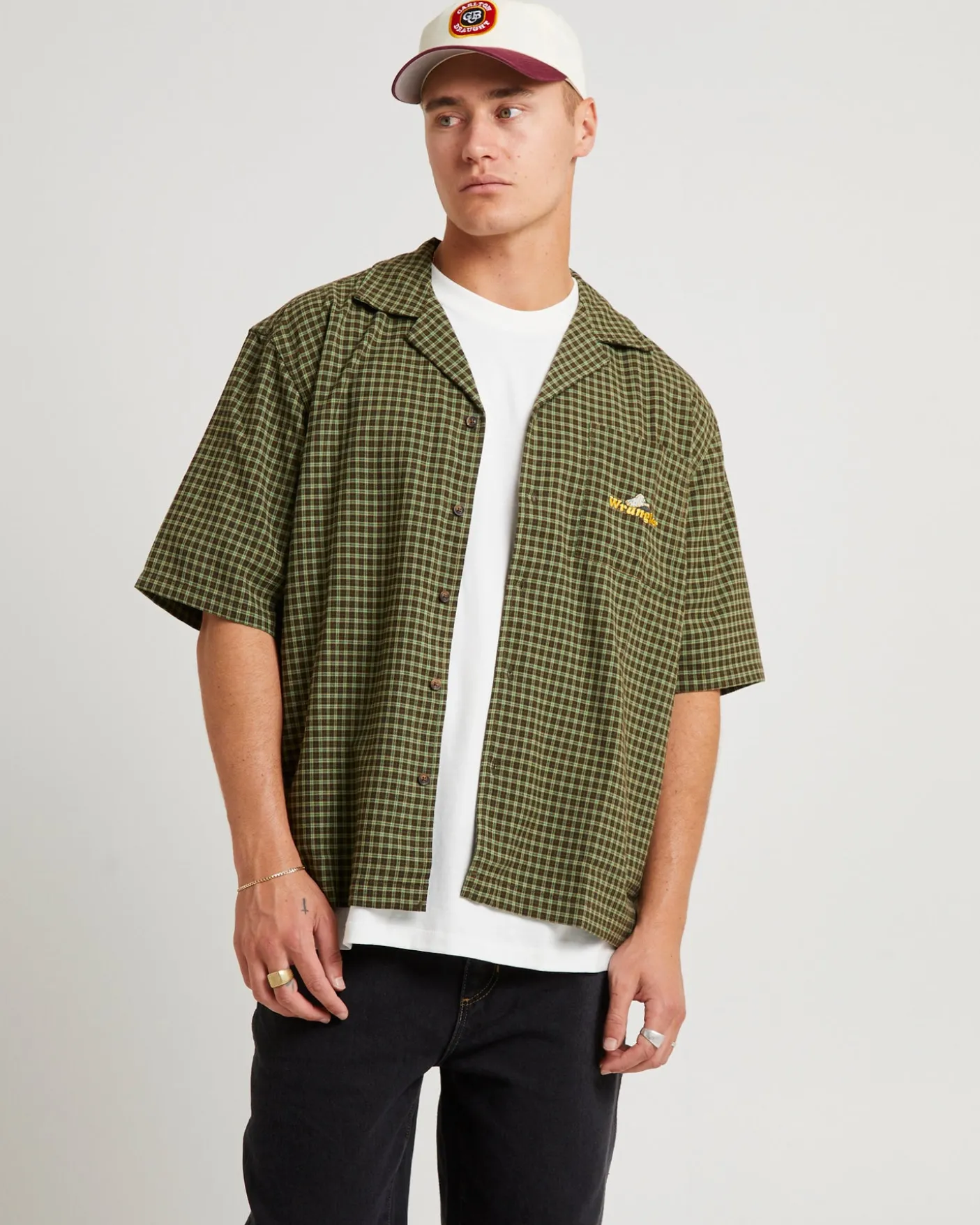 Box Resort Shirt Green Check