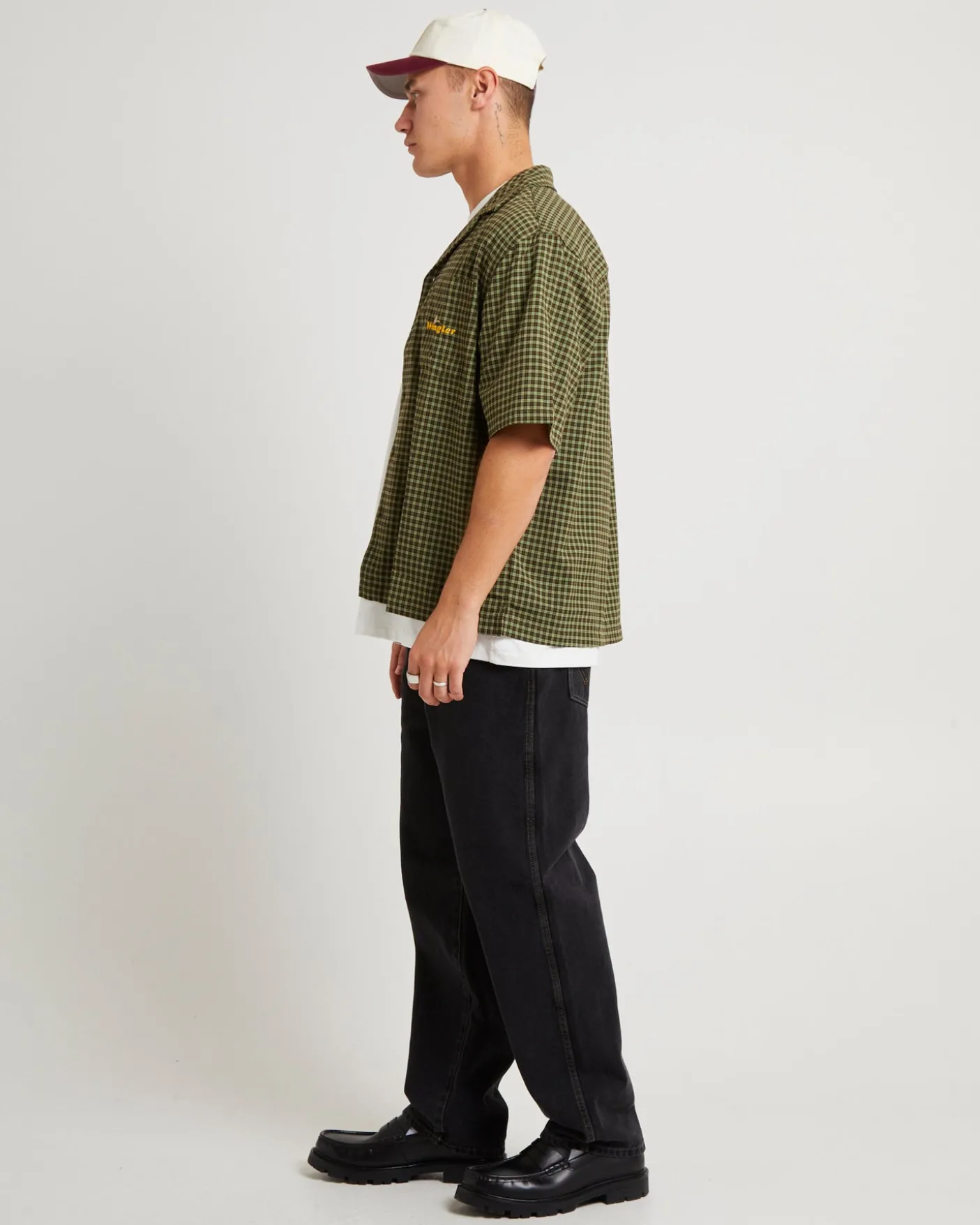 Box Resort Shirt Green Check