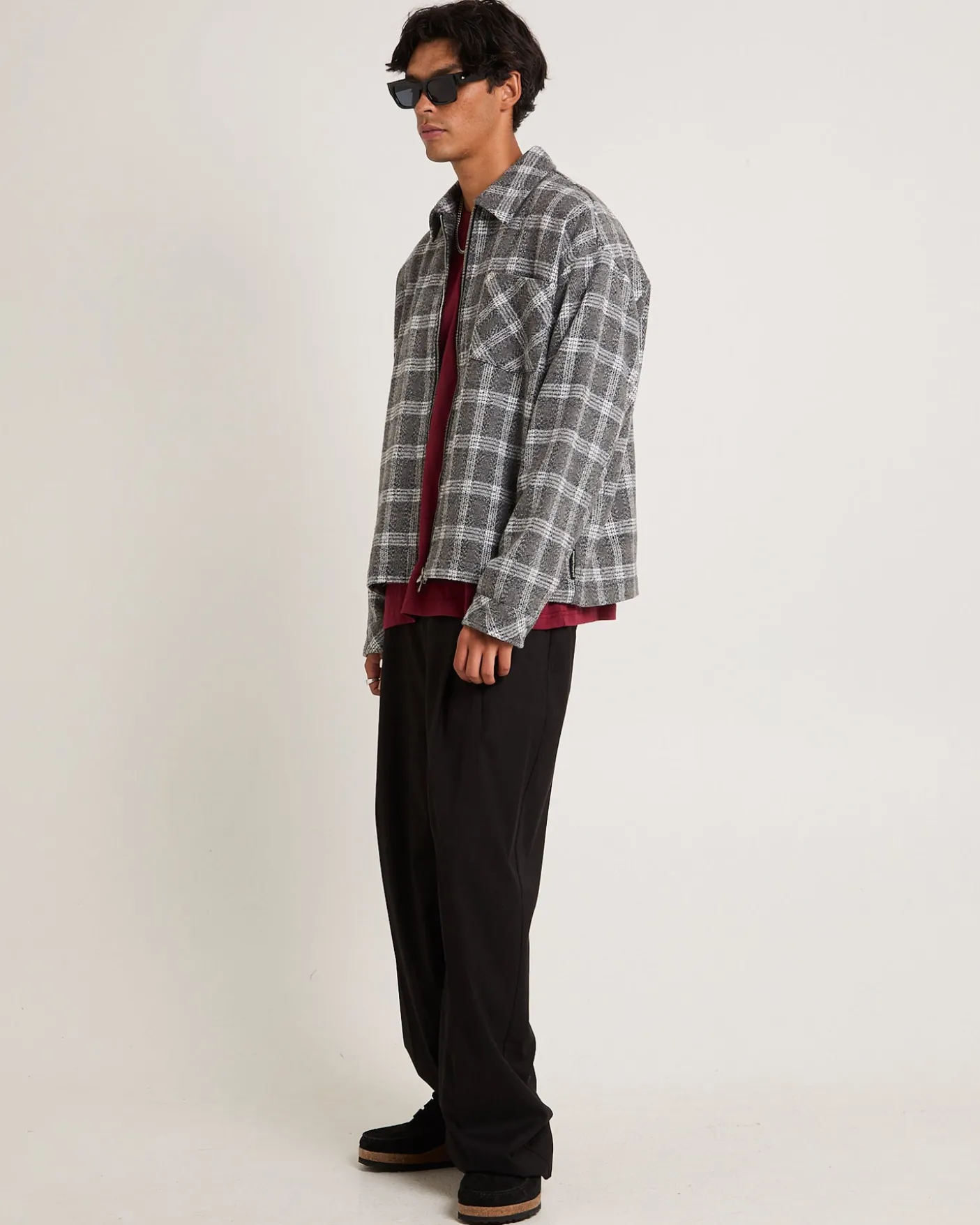 Brushed Check Zip Jacket