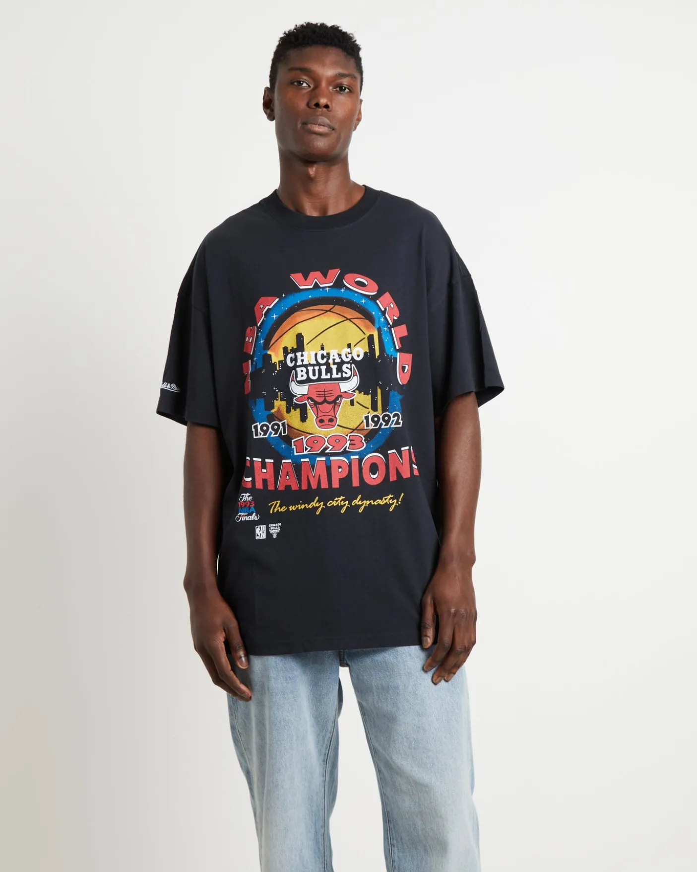Bulls Finals Champions Short Sleeve T-Shirt in Faded Black