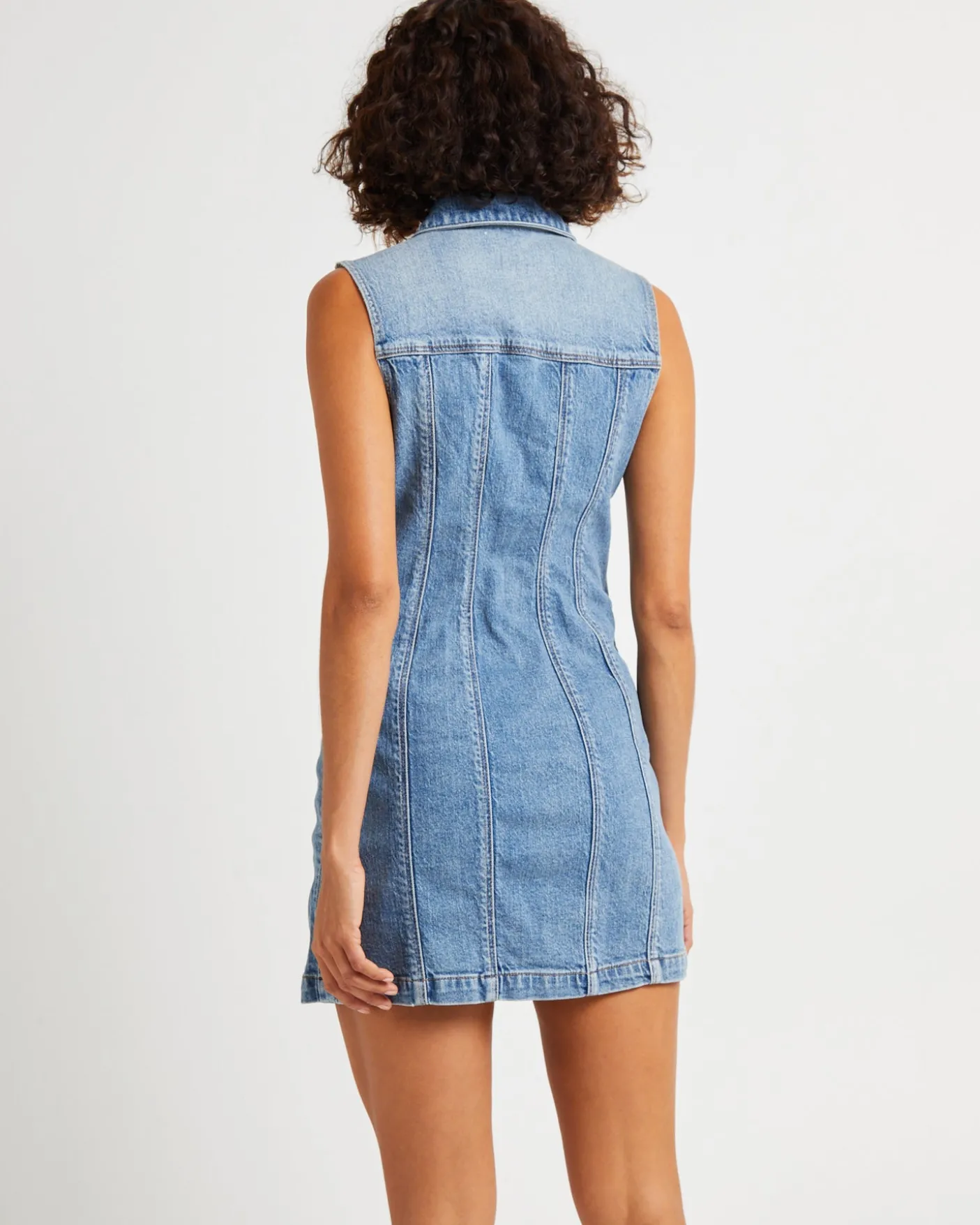 Button Up Denim Mini Dress Lula