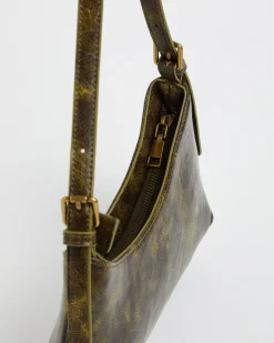 Cari Shoulder Bag Green Distressed