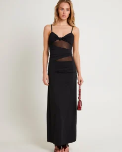 Carmel Mesh Twist Midi Dress