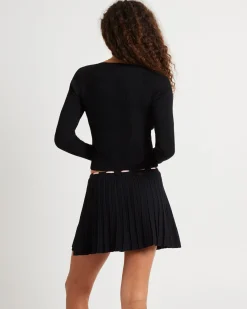 Cartia Laced Square Neck Knit Top