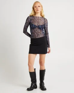 Chains Mesh Long Sleeve Top