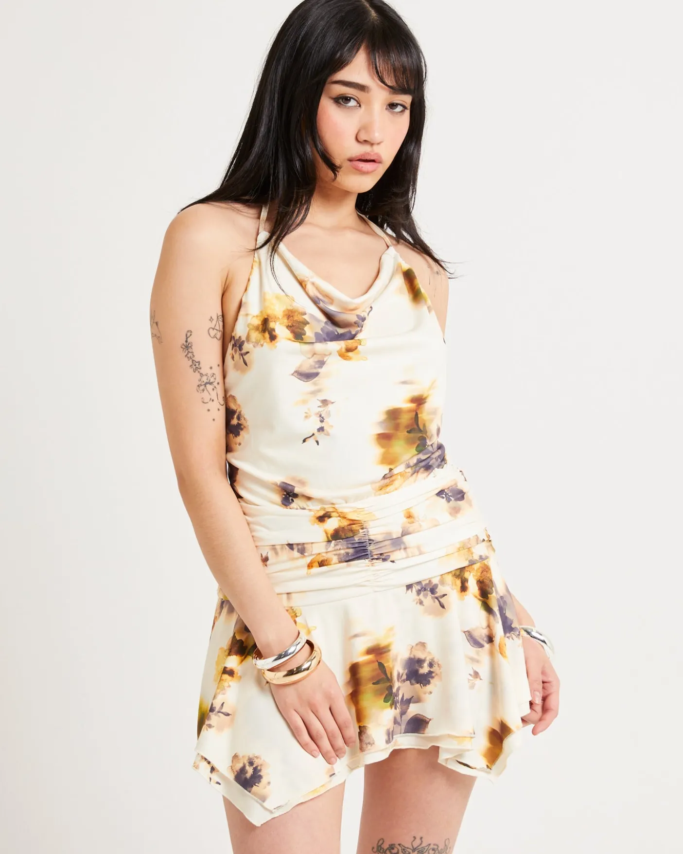 Chloe Halter Cowl Neck Dress