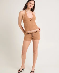 Clara Low Rise Metallic Knit Short
