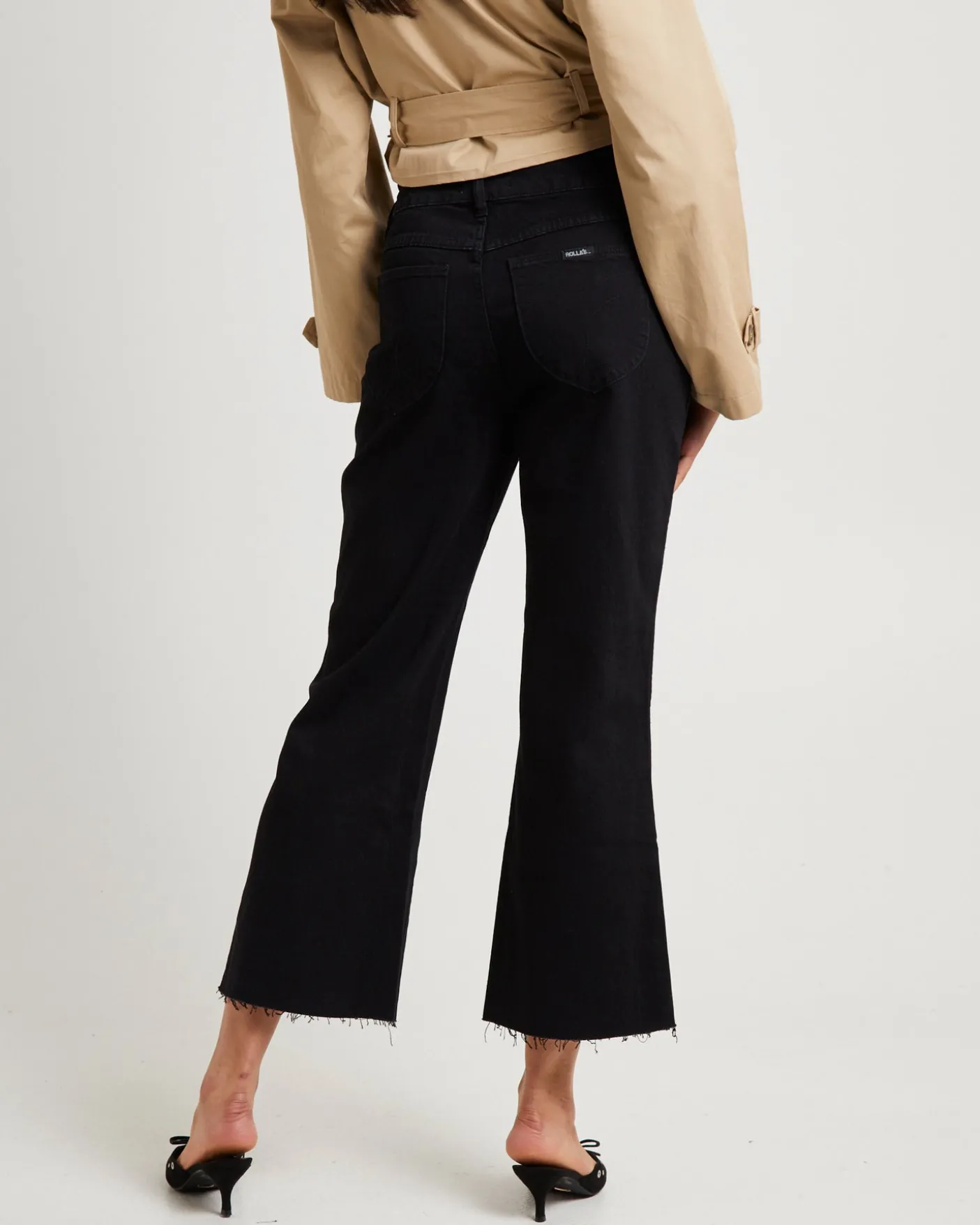 Classic Flare Crop Denim Jeans Jet