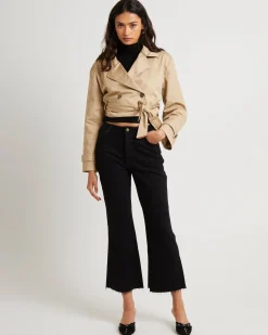 Classic Flare Crop Denim Jeans Jet