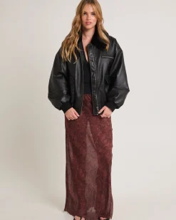 Cody Fur Trim Distressed PU Jacket