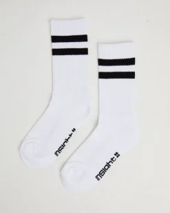 Core Stripe Crew Socks 2 Pack White/Black