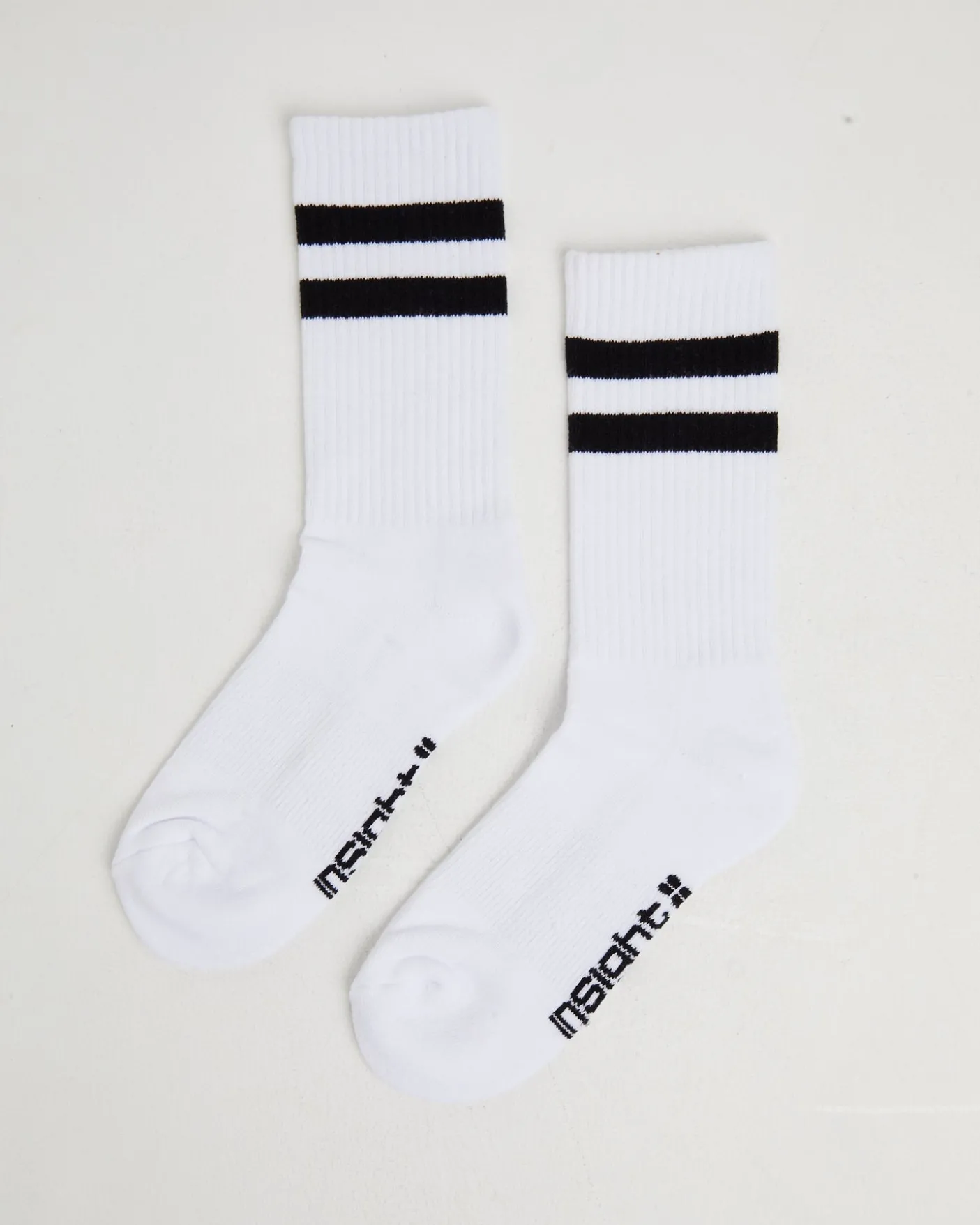 Core Stripe Crew Socks 2 Pack White/Black