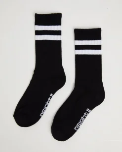 Core Stripe Crew Socks 2 Pack White/Black