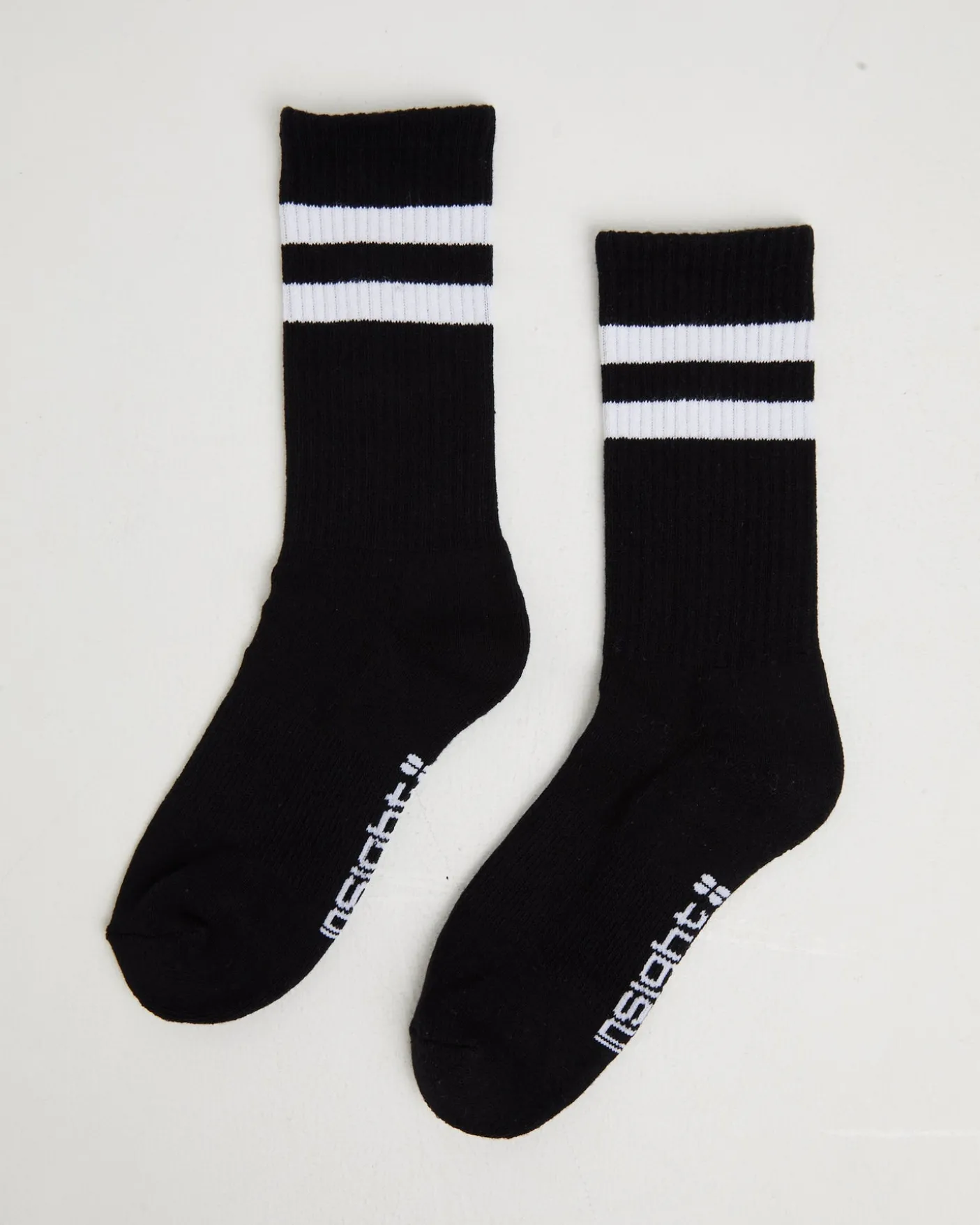Core Stripe Crew Socks 2 Pack White/Black