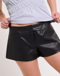 Corey Leather Look Shorts
