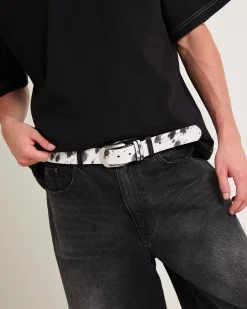 Cow Print Leather Belt