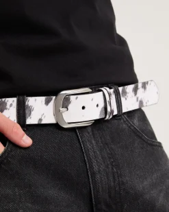 Cow Print Leather Belt