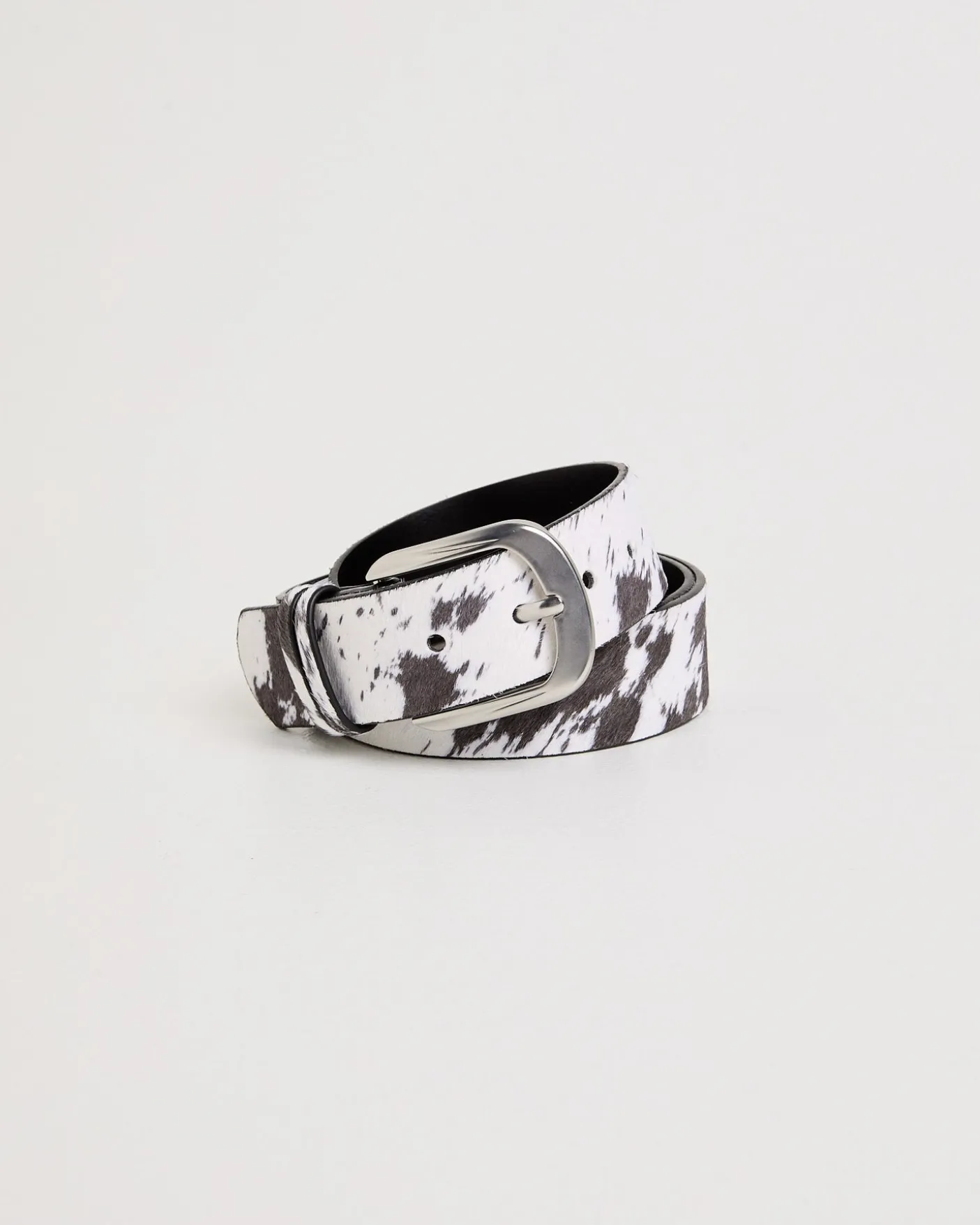 Cow Print Leather Belt