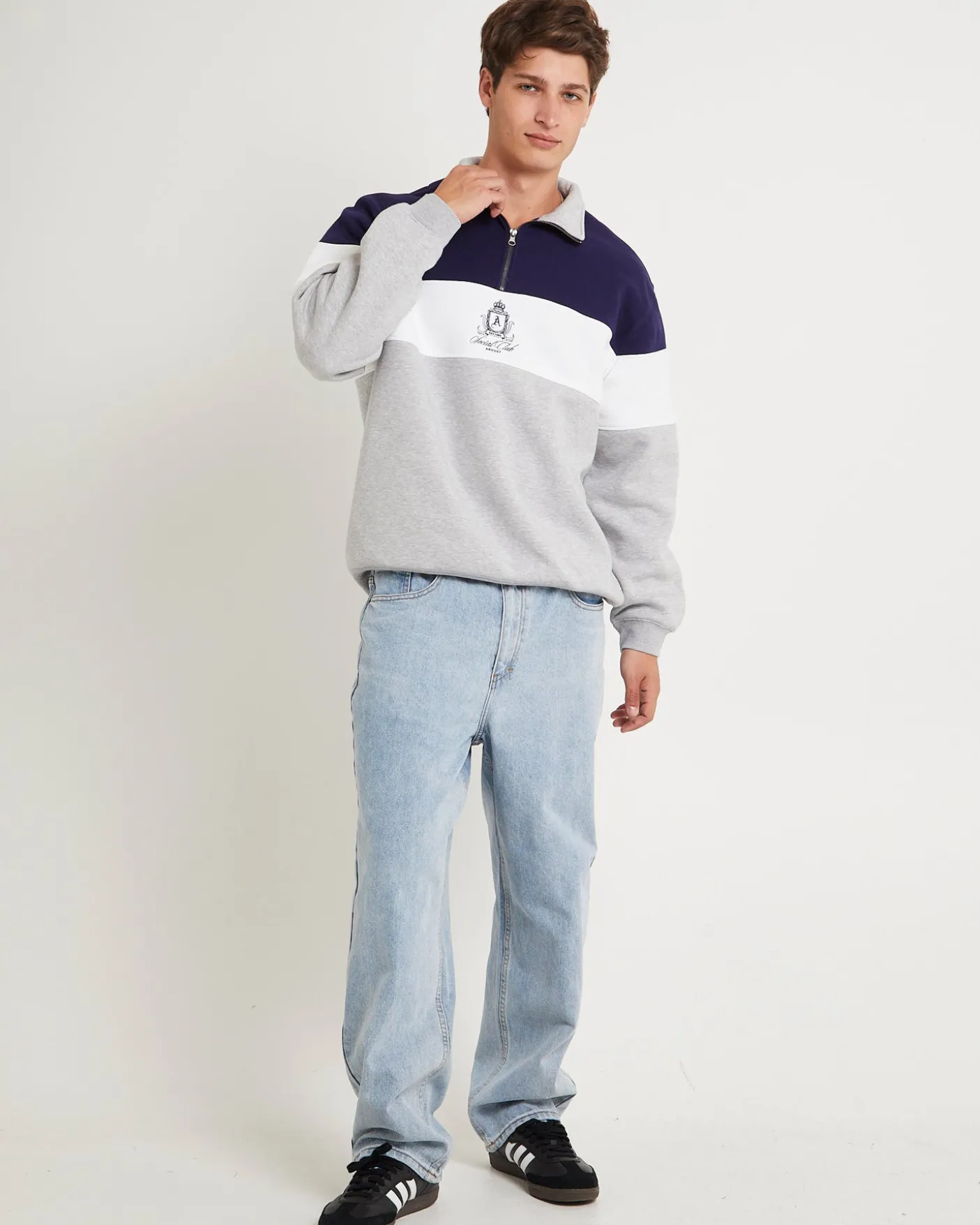 Crest Panel 1/4 Zip Jumper