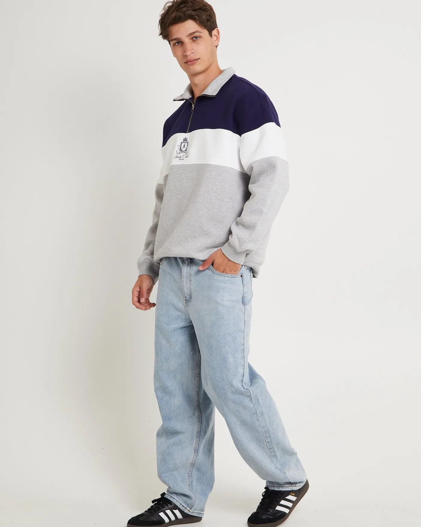 Crest Panel 1/4 Zip Jumper