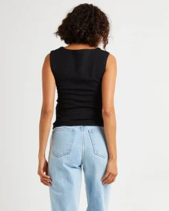 Crinkle 90s Top Black