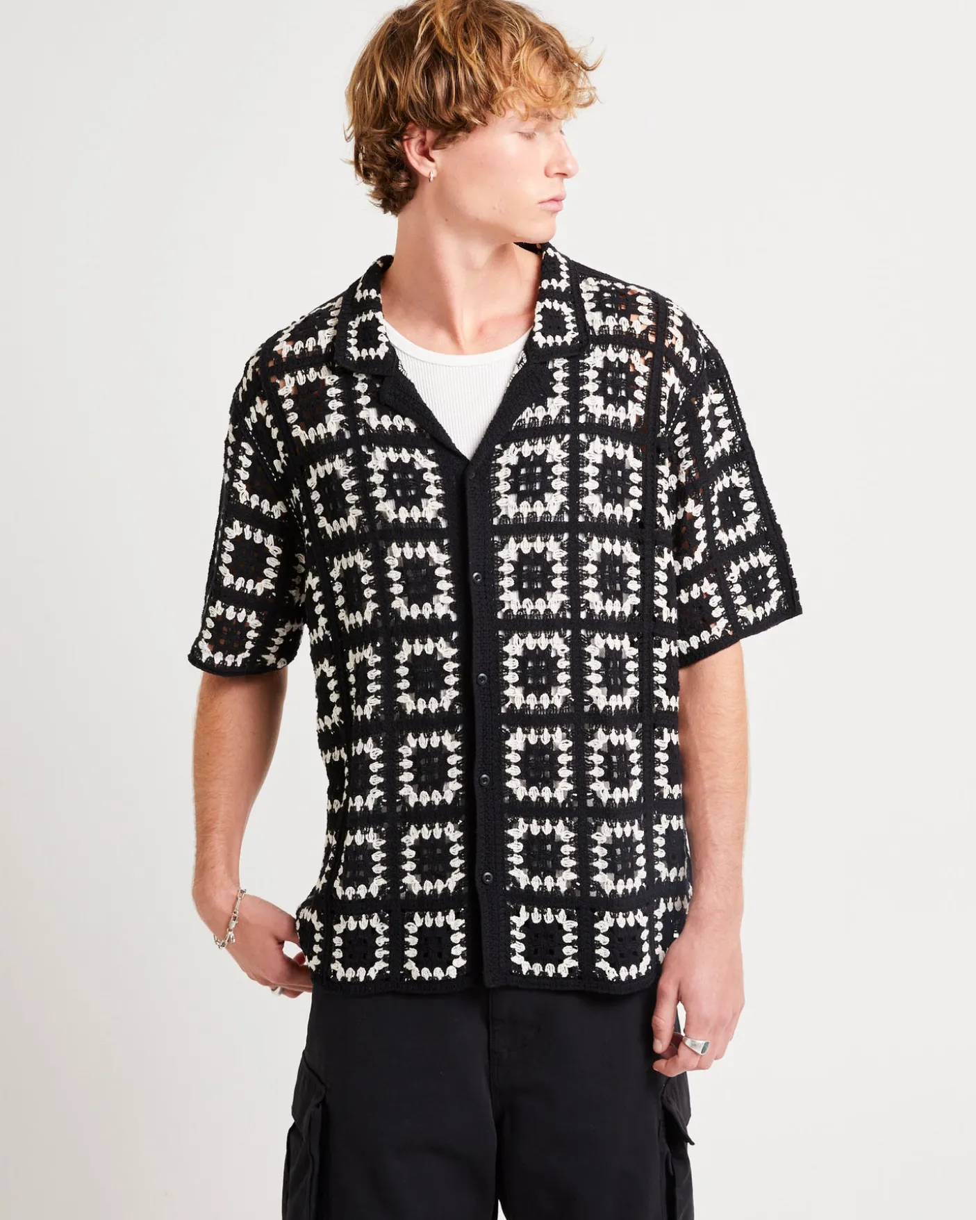 Crochet Short Sleeves Shirt