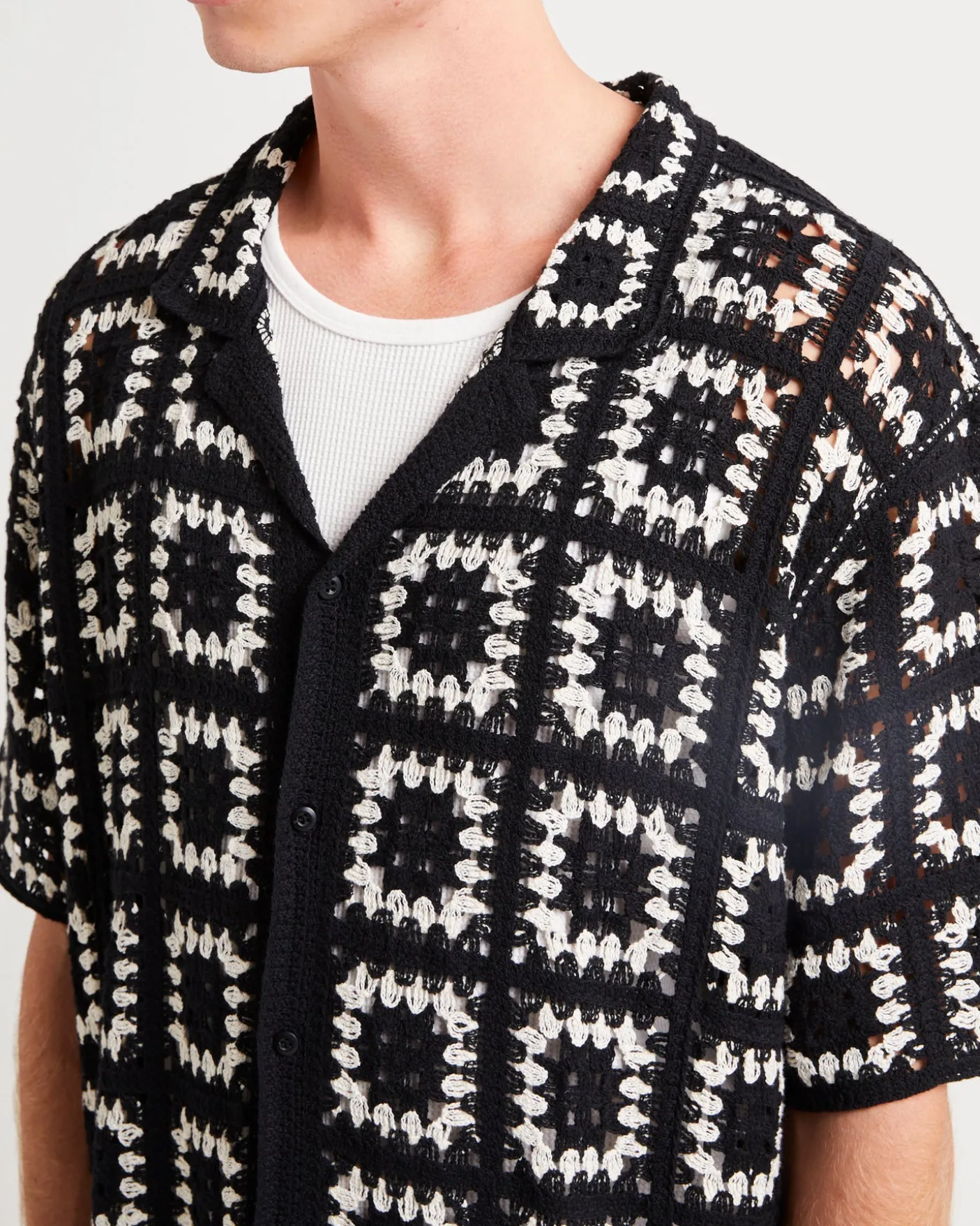 Crochet Short Sleeves Shirt