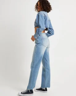 Cropped Denim Shacket Lula