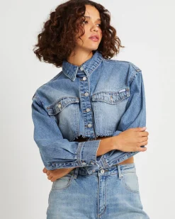 Cropped Denim Shacket Lula