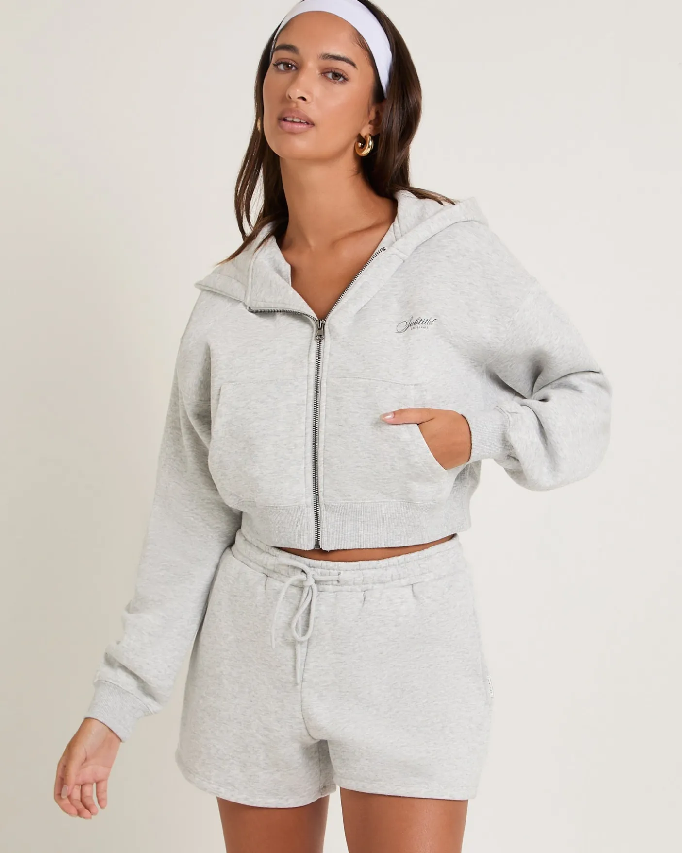 Cropped Zip Hoodie