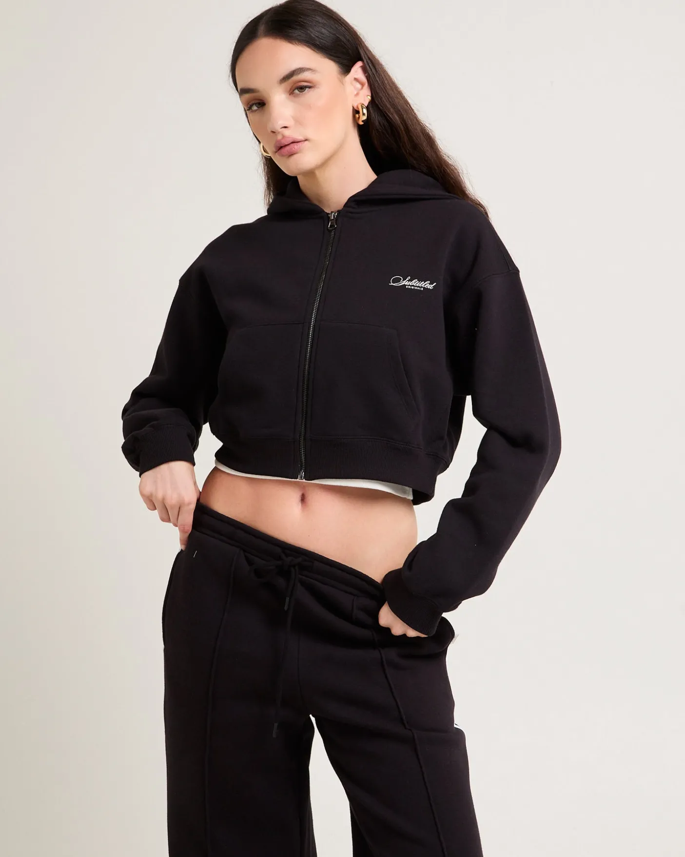 Cropped Zip Hoodie