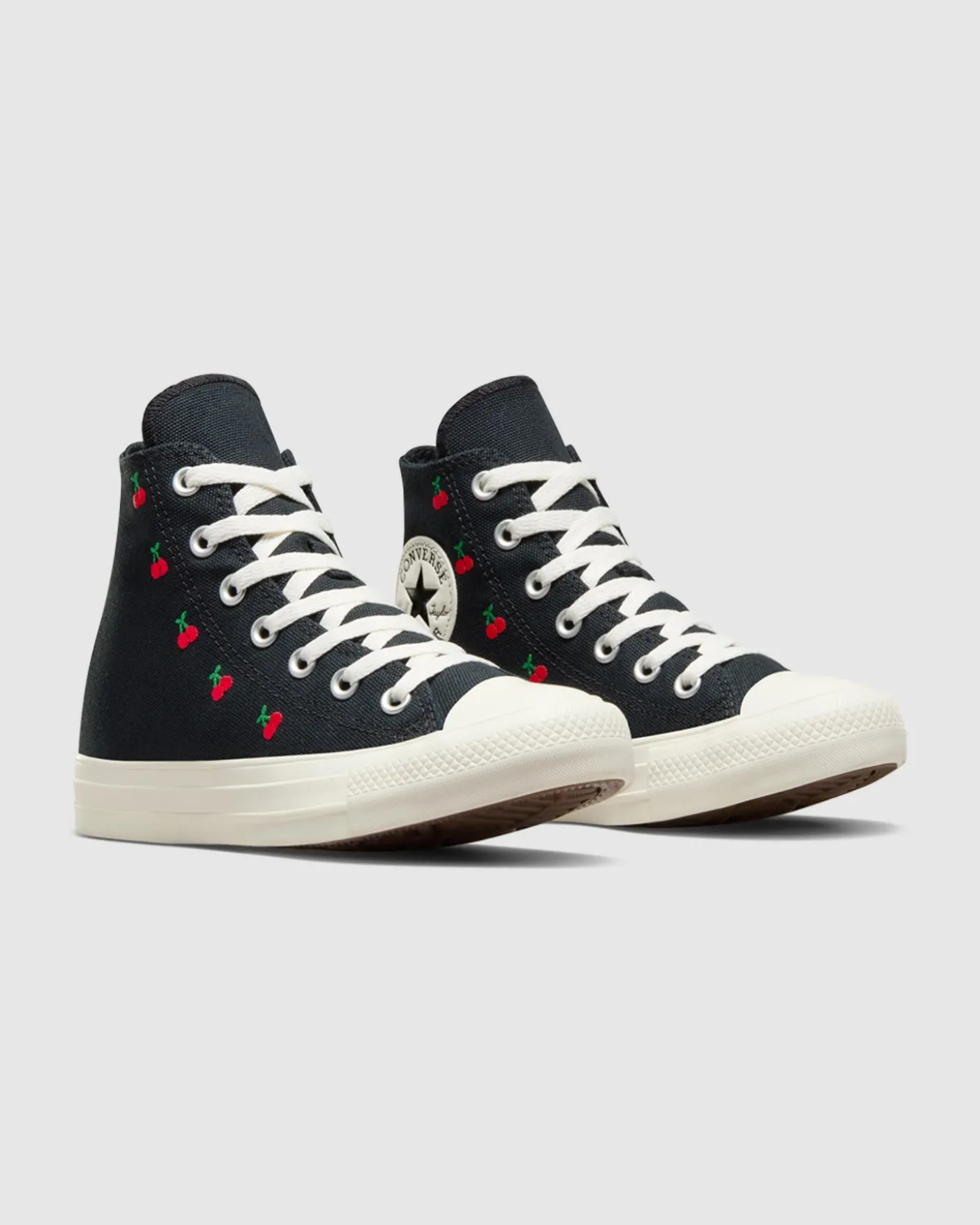 CTAS Hi Top Cherry Canvas Sneakers in Black