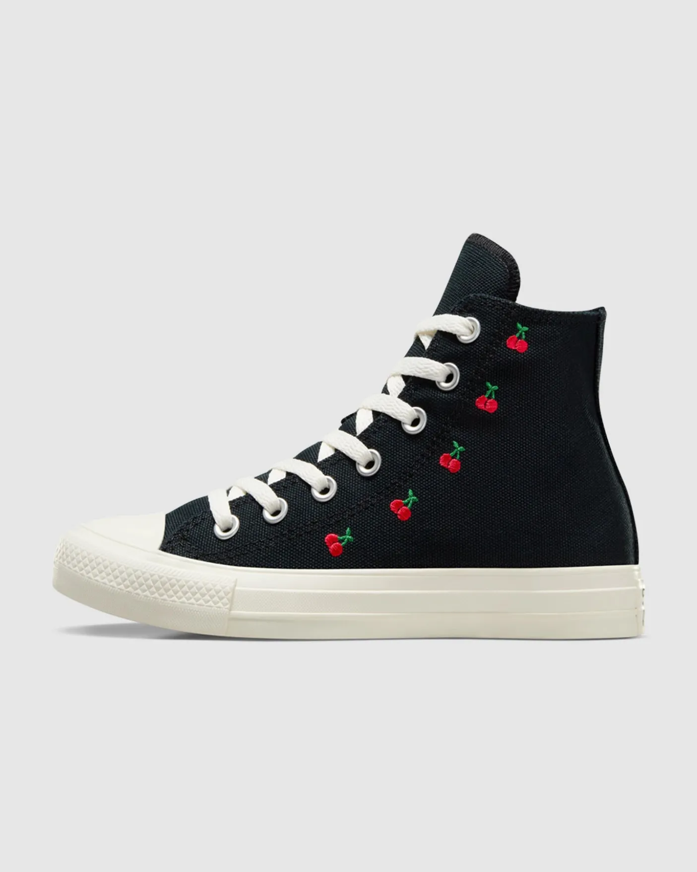 CTAS Hi Top Cherry Canvas Sneakers in Black