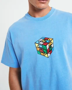 Cube Heavyweight Short Sleeve T-Shirt in Blue