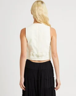 Dallas Denim Vest Buttercream
