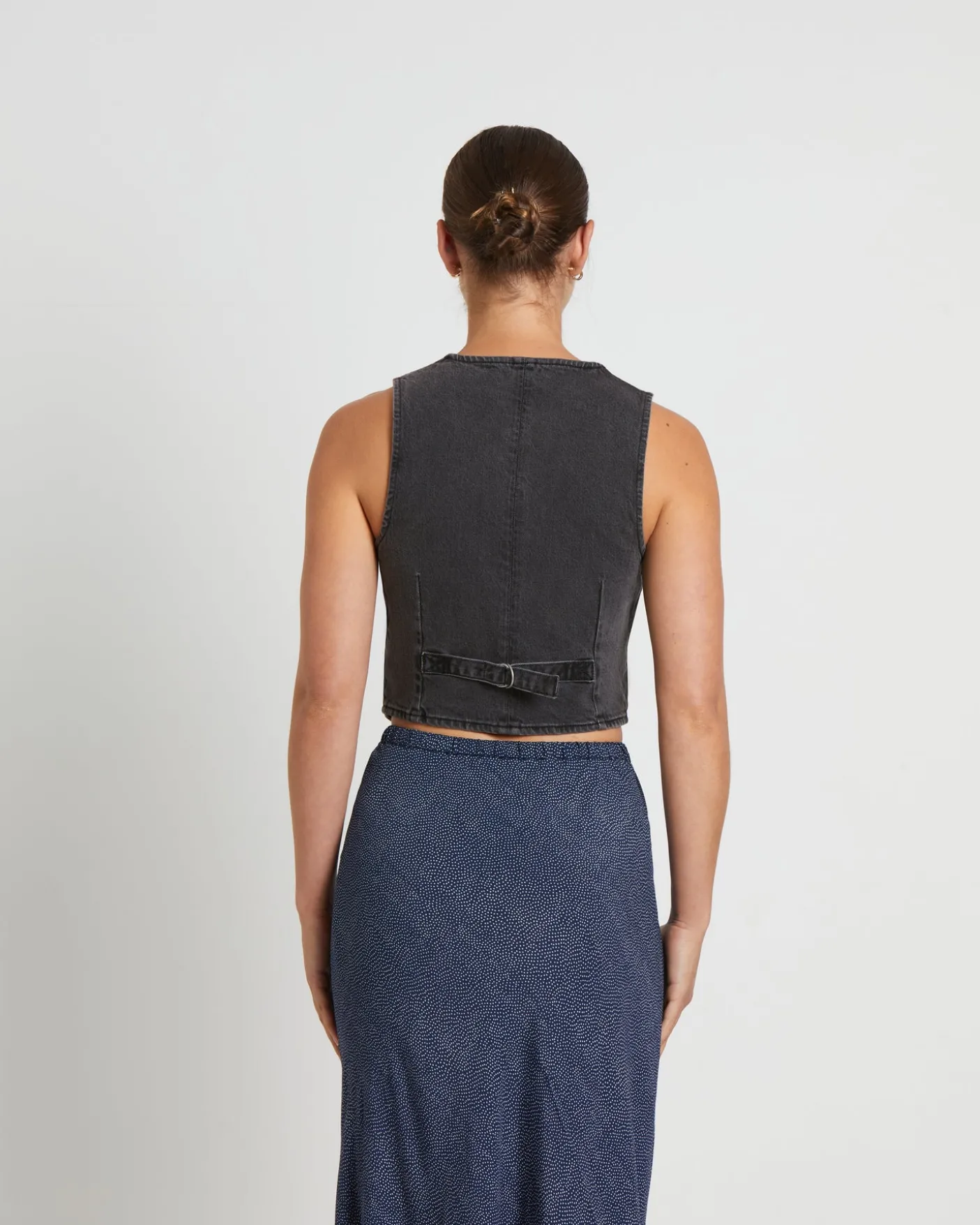 Dallas Denim Vest in Brad Black