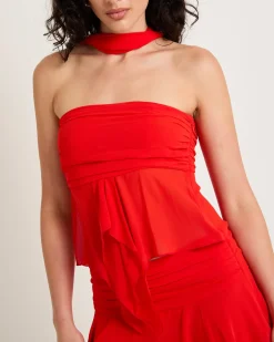 Daphony Chiffon Wrap Top