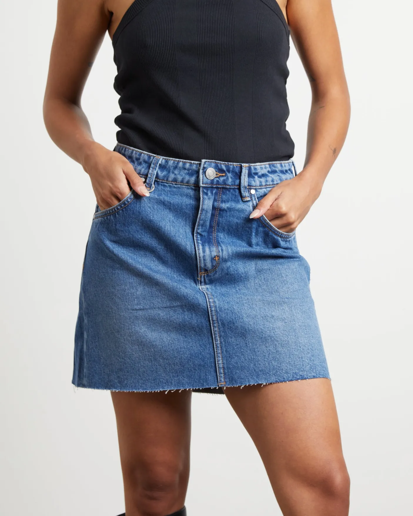 Darcy Denim Mini Skirt in Omen