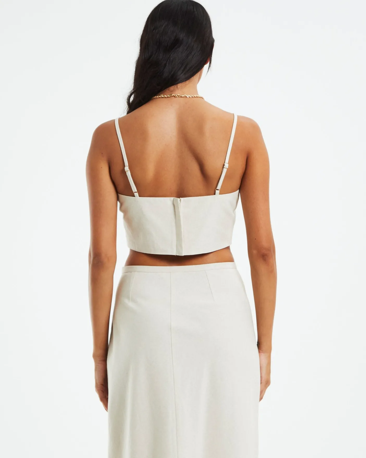 Delilah Linen Bandeau Top Oat Marle