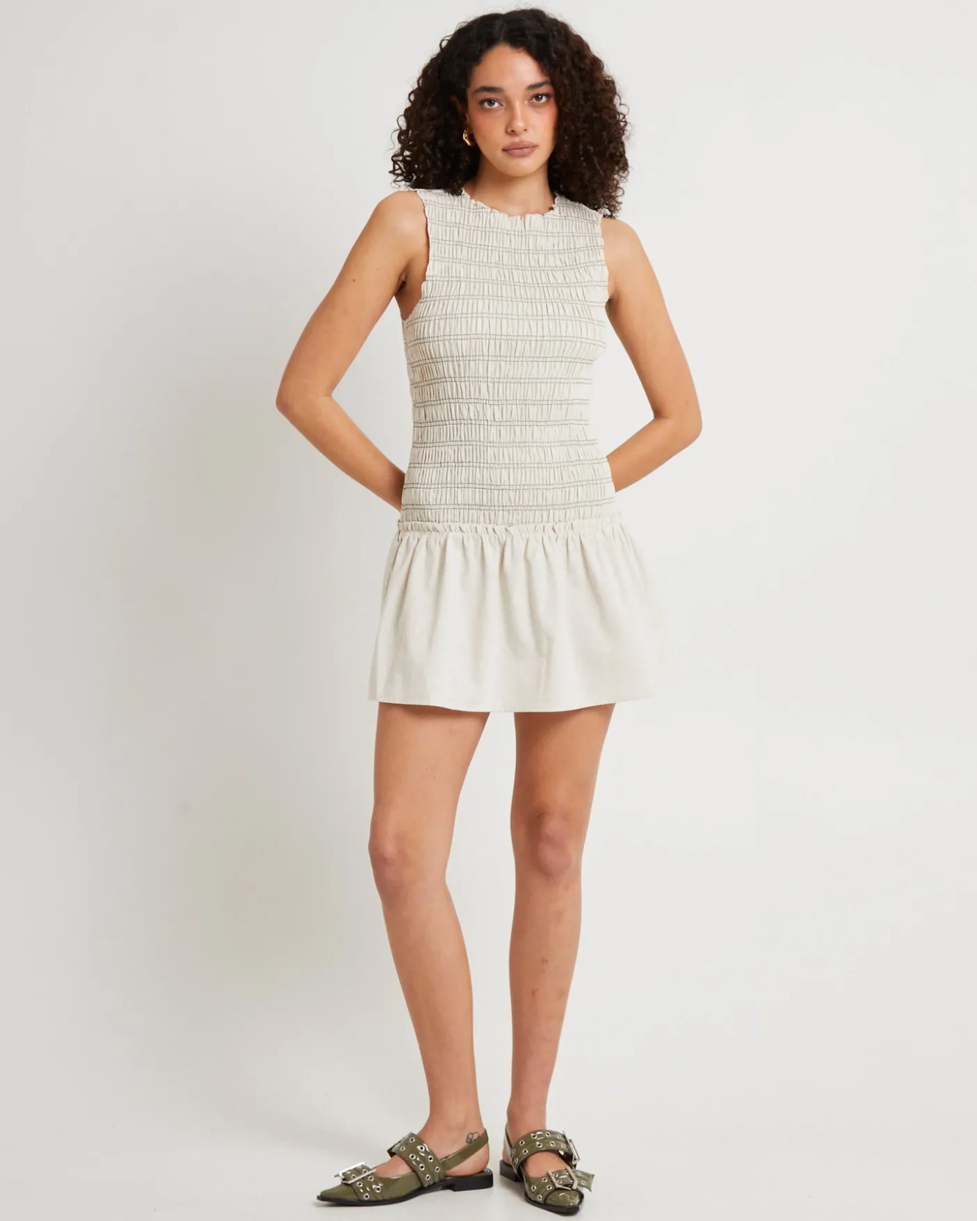 Delmore Shirred Mini Dress