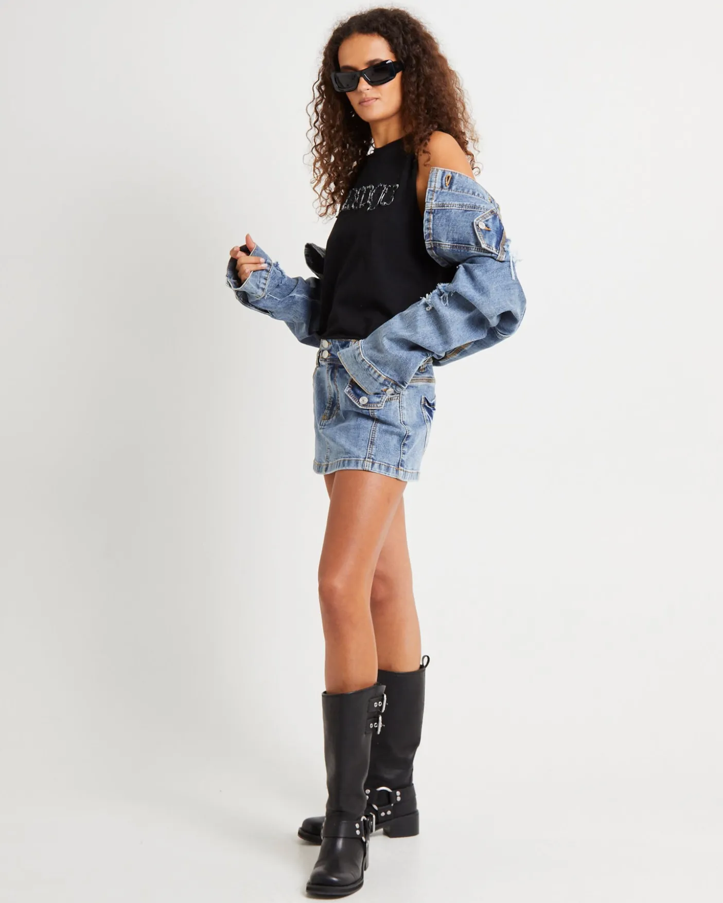 Denim Applique Tank Top