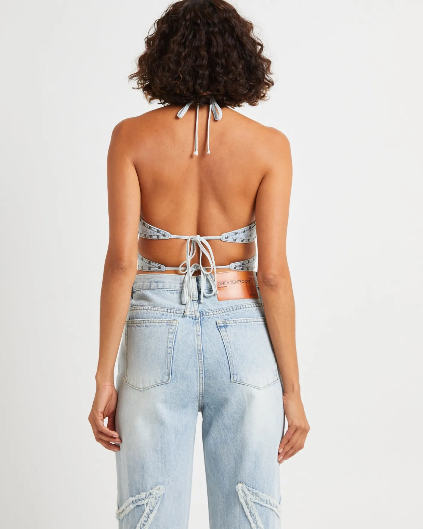 Diamonde Star Denim Top