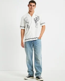 Draco Short Sleeve Resort Shirt in White