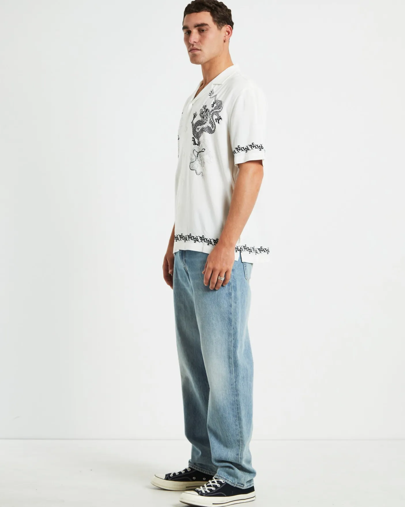 Draco Short Sleeve Resort Shirt in White