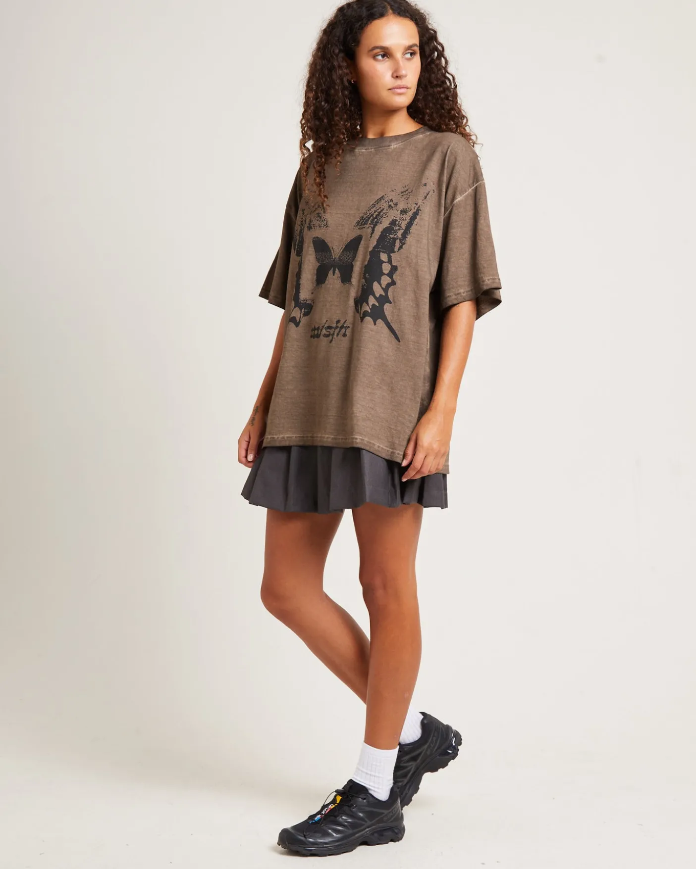Dream Less Oversized Tee Chocolate