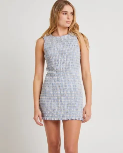 Drew Check Shirred Mini Dress