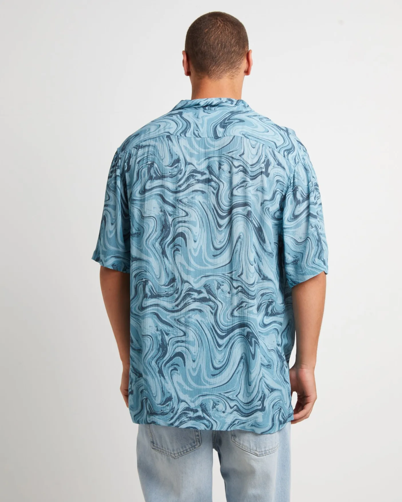Efforts Short Sleeve Resort Shirt in Blue