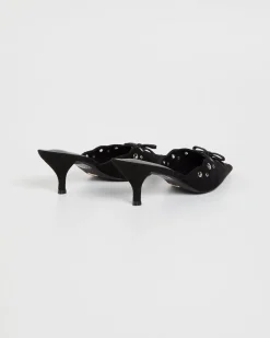 Elio Pointed Mule Black Suede