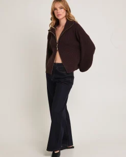 Ellie Double End Zip Longline Cardigan